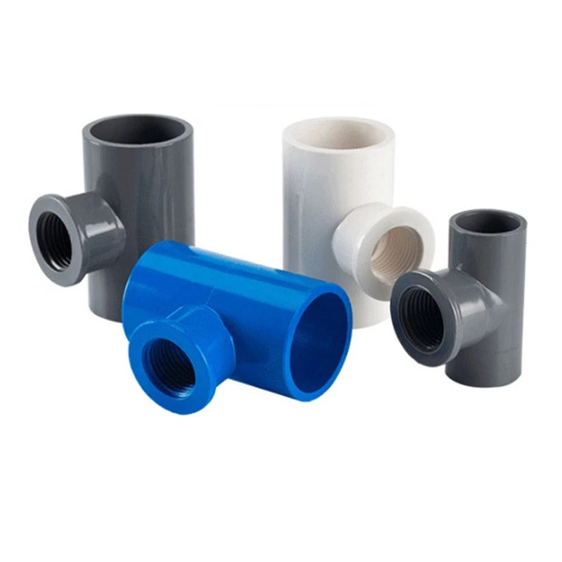PVC Pipe Fittings Tee Socket 1 2" -2" BSP Threaded T Type Solvent Weld 3-Way