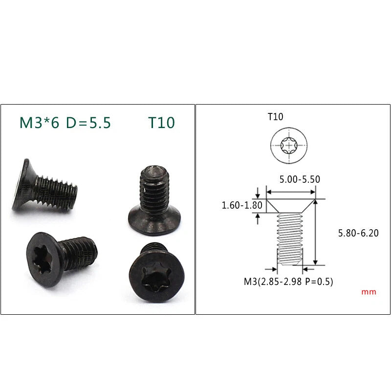 Torx Flat Head Machine Screws M1.6 M2 M2.5 M3 — T5 to T15, Multiple Finishes