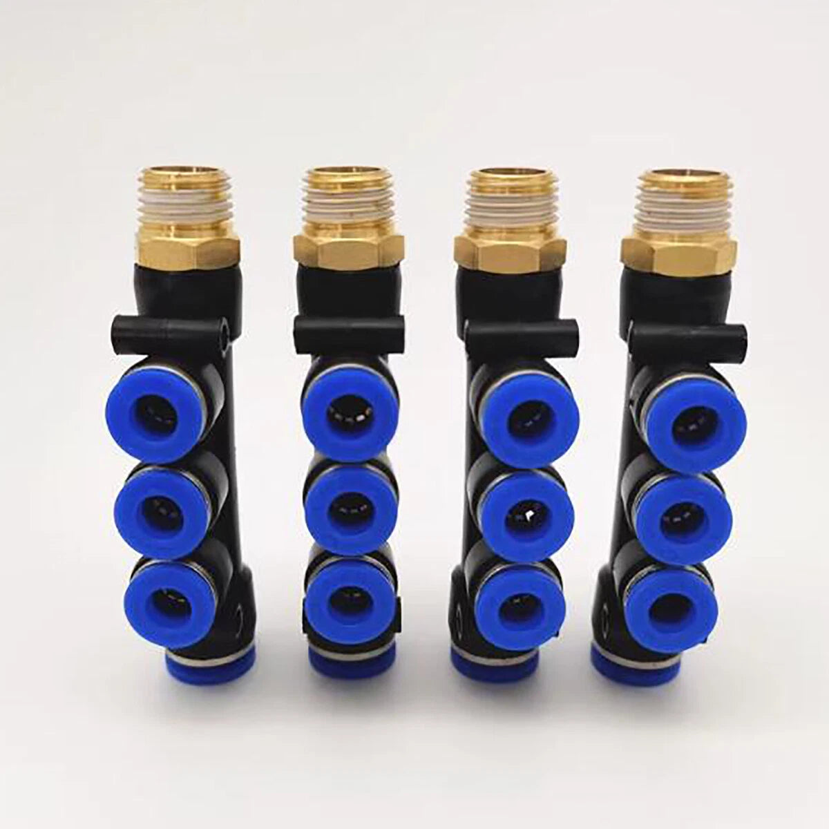 Pneumatic 5-Way Manifold Push-In Fitting | Male Stud to Hose Tube Connector