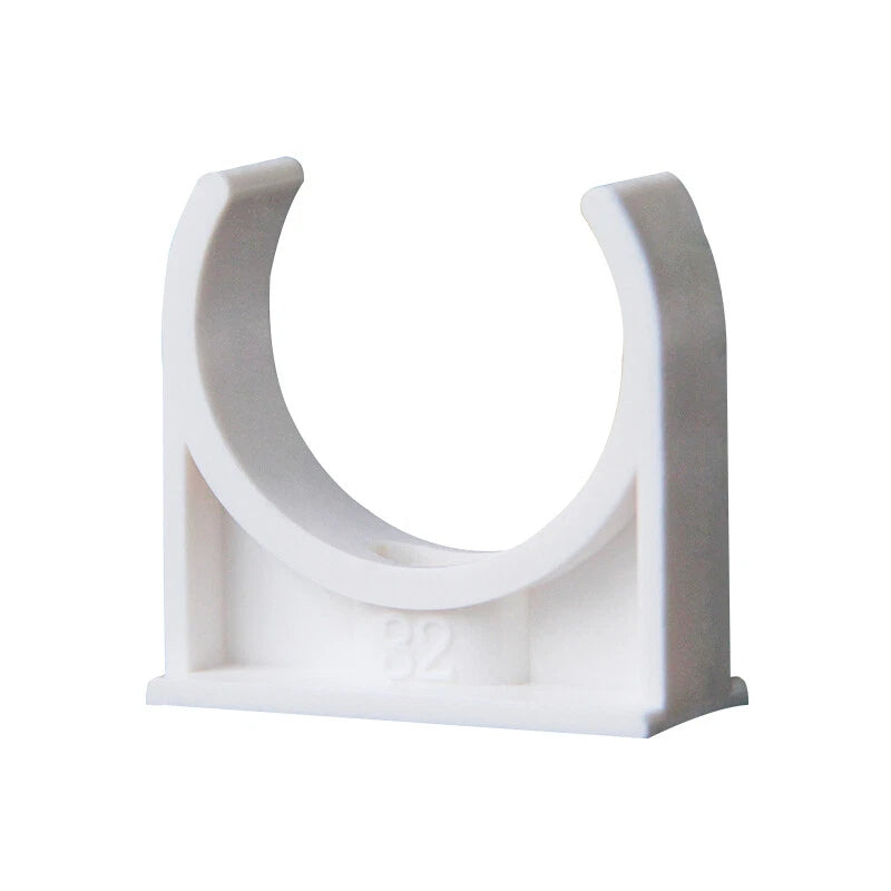 PVC U-Type Pipe Clamp Tube Holder 20 25 32 40 50mm Pipe Fittings White Grey