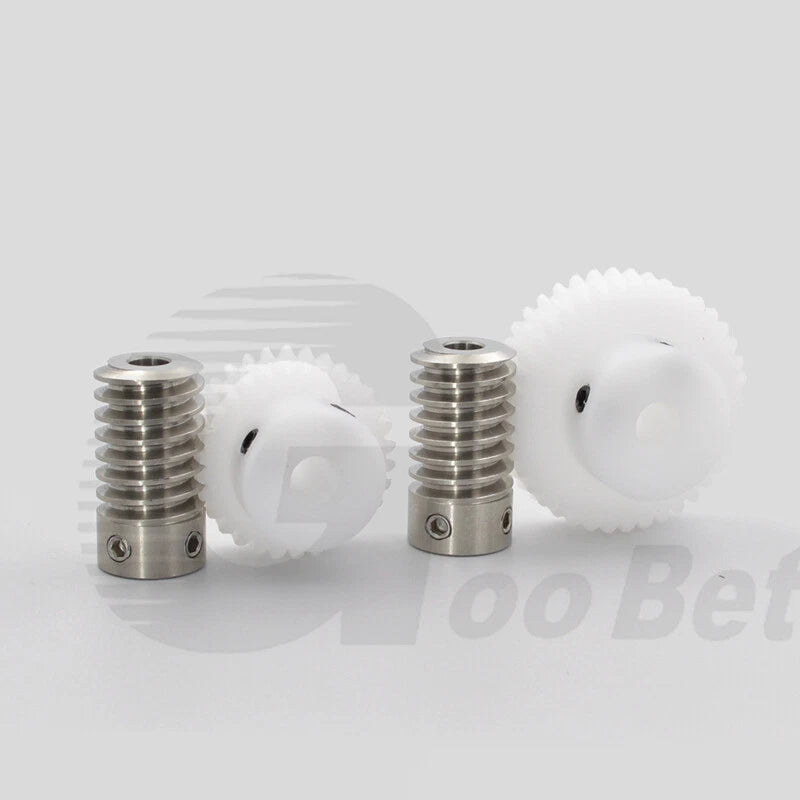 Worm Gear Wheel Module 0.8 POM Plastic 20 - 60 Tooth Worm Shaft Stainless Steel