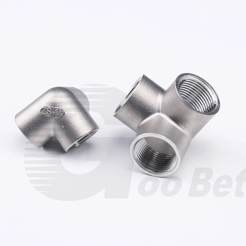 304 Stainless Steel BSP Cross Pipe Fittings — 3-Way & 4-Way, ½" to 1" Thread