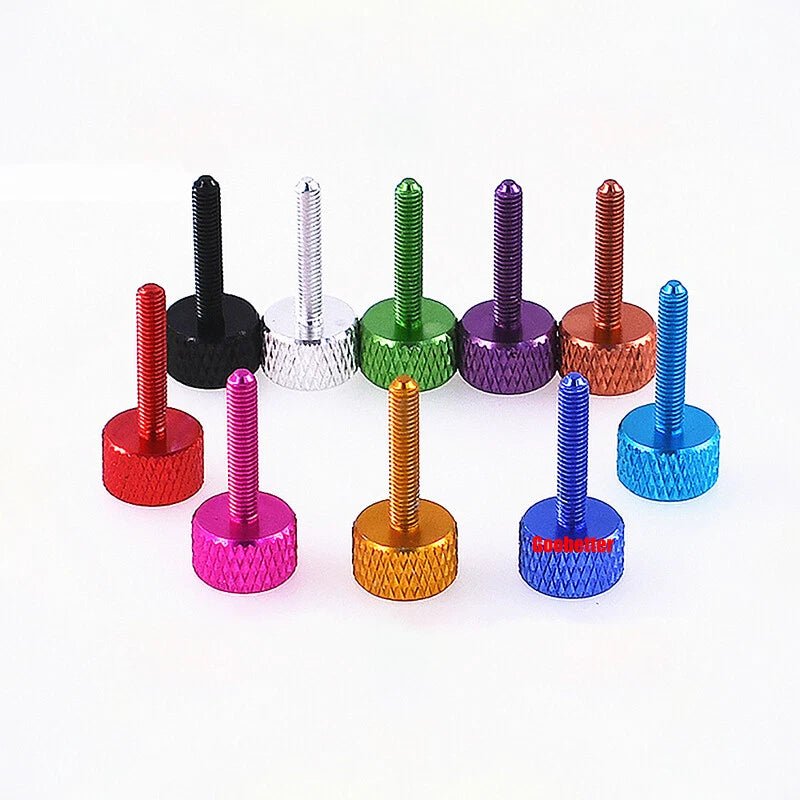 M3×16mm Aluminum Knurled Thumb Screws — Hand - Tighten Grip Knob Bolts, 10 Colors, 1–100 Pcs - HomeDIYer