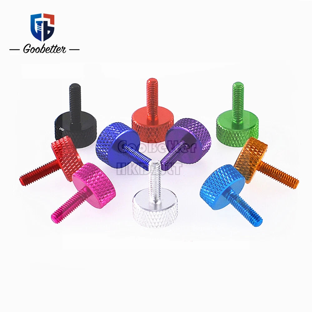 M3.5 Knurled Thumb Screws – Aluminum Alloy Hand-Tighten Grip Knob Bolts, 10 Colors