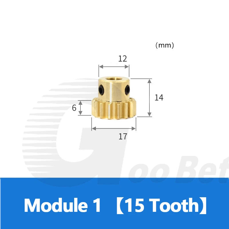 Brass Spur Gear Module 1 with Hub 15-50 Tooth Motor Pinion Bore 4-12mm Precision