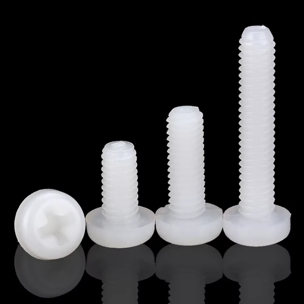 Nylon Phillips Machine Screws – Pan / Countersunk Head, Metric M3 M4, Electrical Insulating