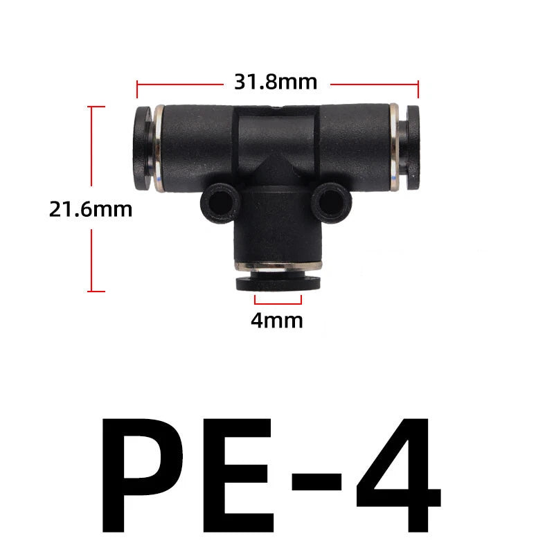 3 4 6mm Pneumatic Push Fit Straight Elbow T-Piece Connector Air Water Lines Hose