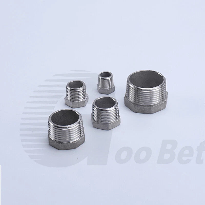304 Stainless Steel BSP Male Thread Hex Plug — End Stopper Pipe Fitting (1/4" to 2")