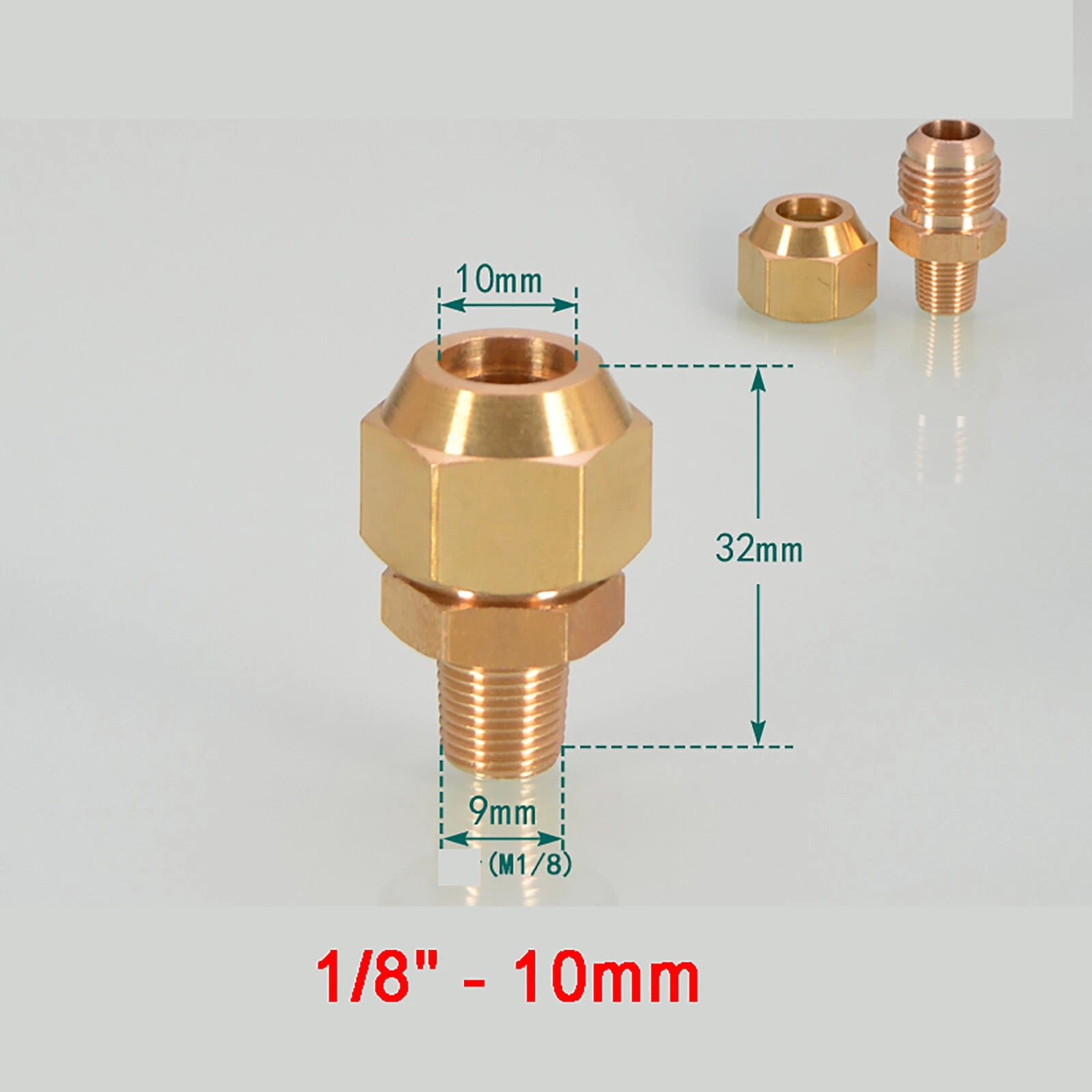 Brass Straight Flare Tube Connector Fittings — 1/8" to 1/2" × 6mm–12mm