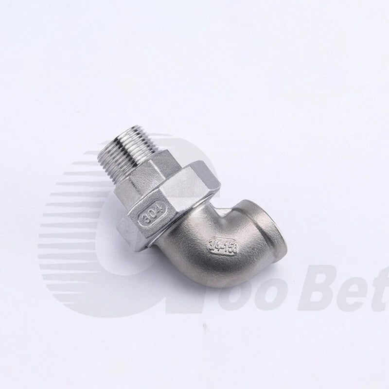 304 Stainless Steel 90° Union Elbow BSP 1/4"–2" Male Female Pipe Fitting Adapter