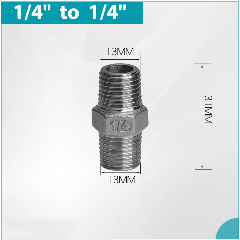 A2 Stainless Steel BSP Male to Male Hex Nipple Pipe Fittings