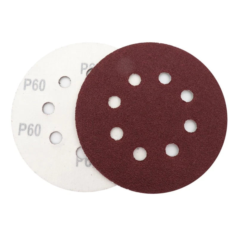 125mm 225mm Red Sanding Discs Hook Loop Sandpaper Pads 8 Hole Grit 40 - 2000