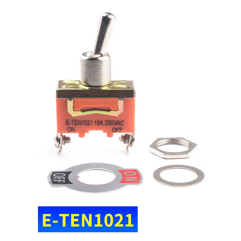 Heavy Duty Toggle Switch 250V ON/OFF — E-TEN Series (2/3/4/6 Pin, Momentary, Waterproof Cover)