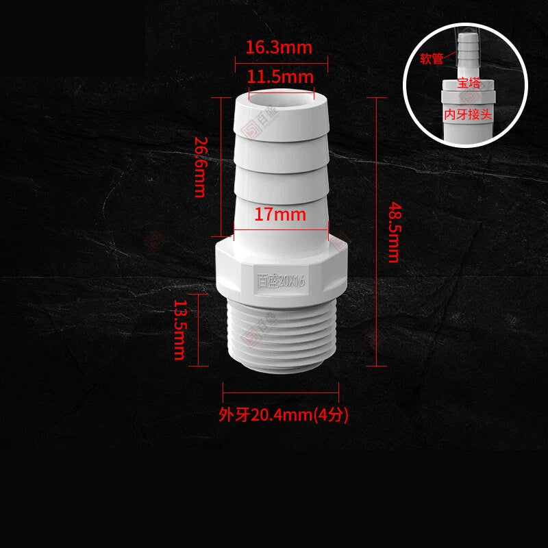 Hosetail Connector Fitting Barbed Male BSP Plastic Pond Pool Hose Pipe Adaptor