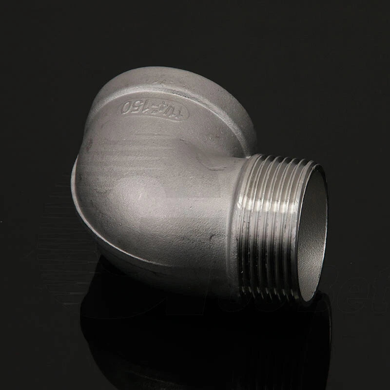 SS 304 90° BSP Elbow Fitting | Male-Female 1/8" to 2" Pipe Connector
