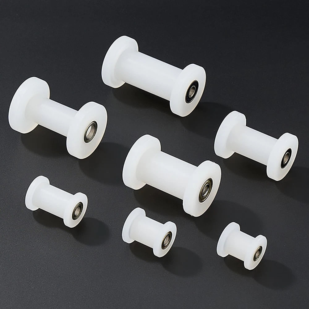 25mm - 55mm Square Flat Nylon Pulley H Idler Wheels, Ball Bearing Nylon Rollers