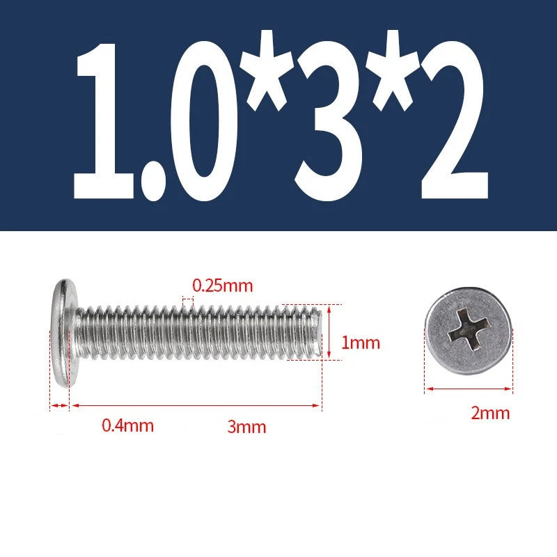 M1–M8 Ultra Thin Flat Head Phillips Machine Screws – A2 Stainless Steel, Fully Threaded