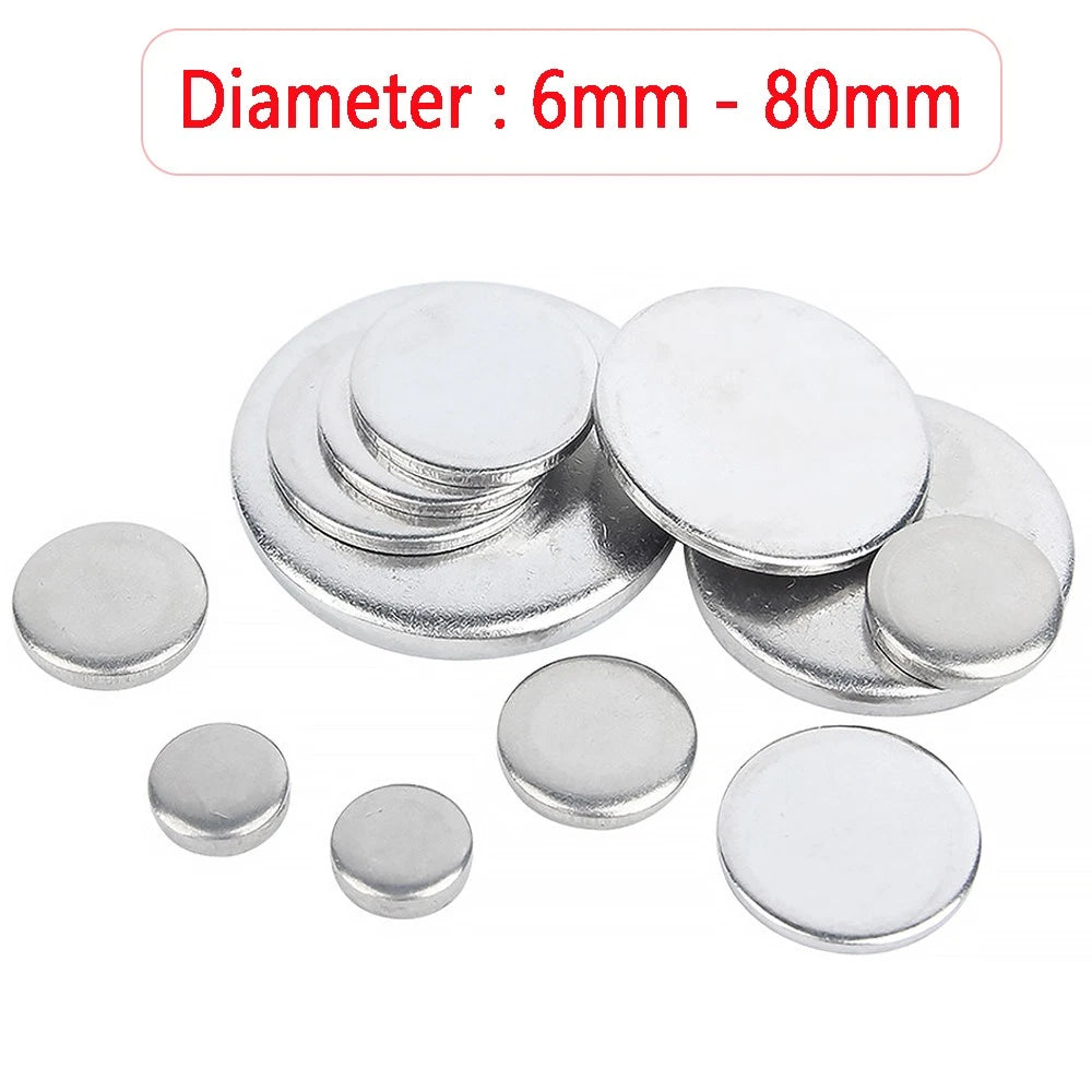 Round Plate A2 Stainless Steel Sheet Plate Thick 1/1.5/2/2.5/3/4/5mm Dia 6-80mm