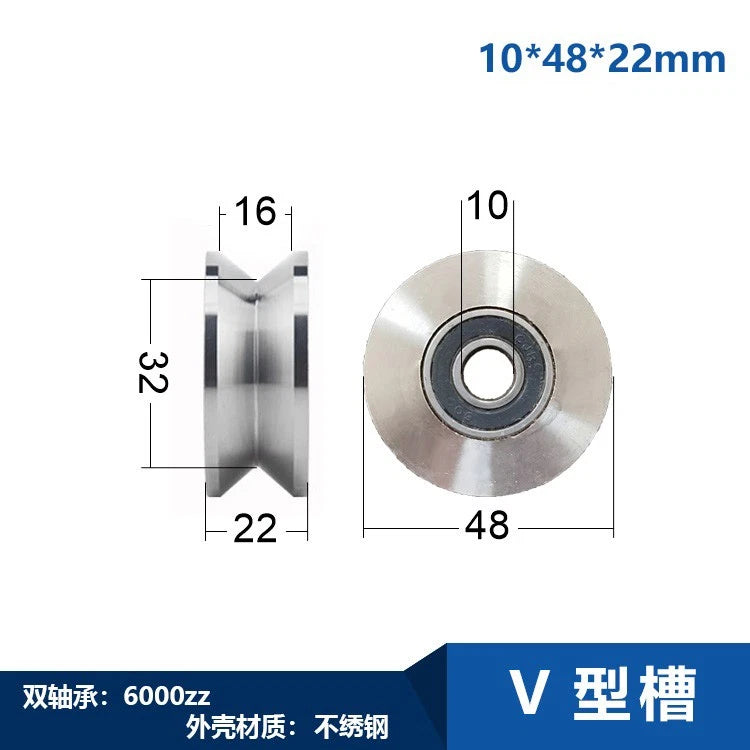 U/V/H Groove Pulley Wheel with Bearing OD 34-90mm for Rope or Wire Gym Pulley