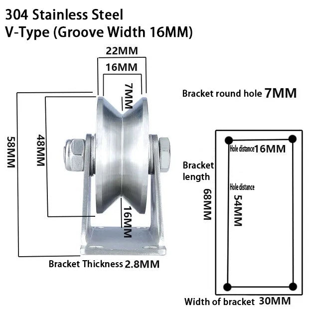 V/U/H Typ Single Wheel Pulley Block Sliding Gate Rollers Heavy Duty Caster Wheel