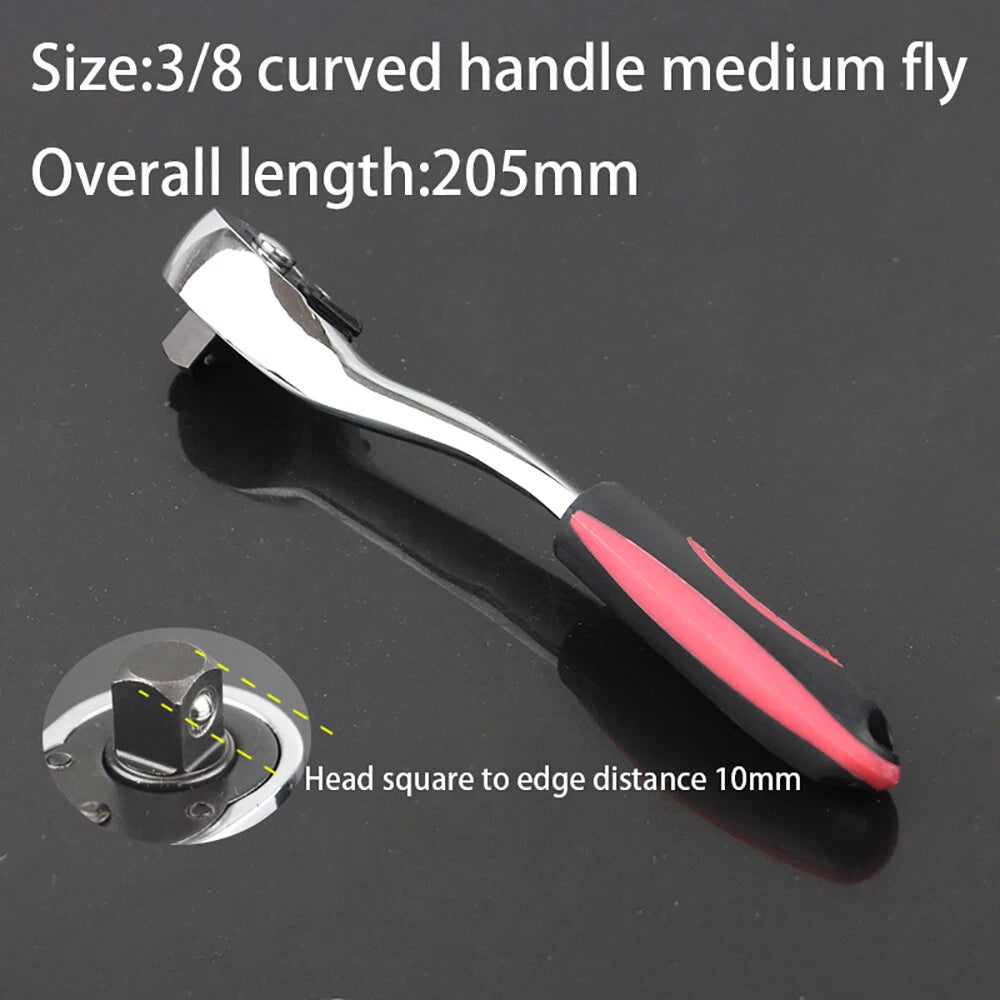 Drive Socket Ratchet Handle Wrench 24/ 72 Teeth Quick-release Reversible Sleeve