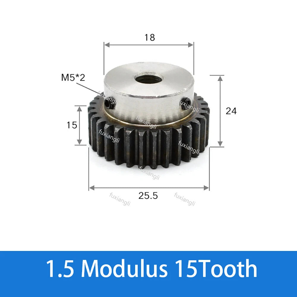 1.5 Modulu 12T-40T Spur Gears pitch 4.71mm 45# Steel With Step Pinion Motor Gear