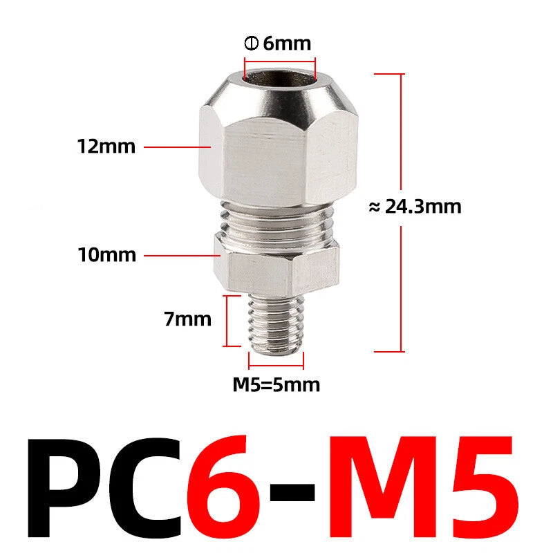 Brass Male Compression Fittings – BSP Hydraulic Adaptor, 1/8" to 1/2" Bore (PC4–PC16)