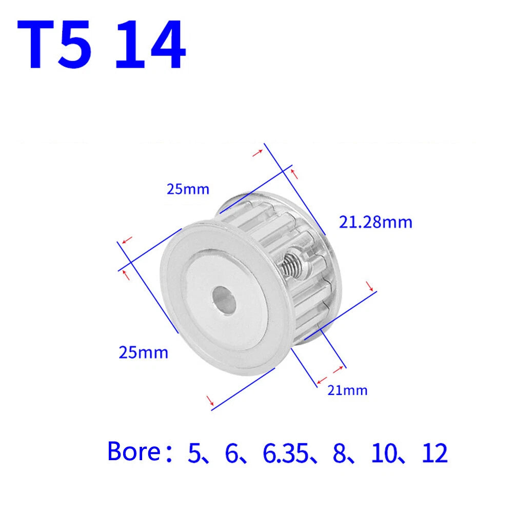 T5 12T-60T Timing Belt Pulley Pitch 5mm AF-type With Keyway Teeth Width 21mm
