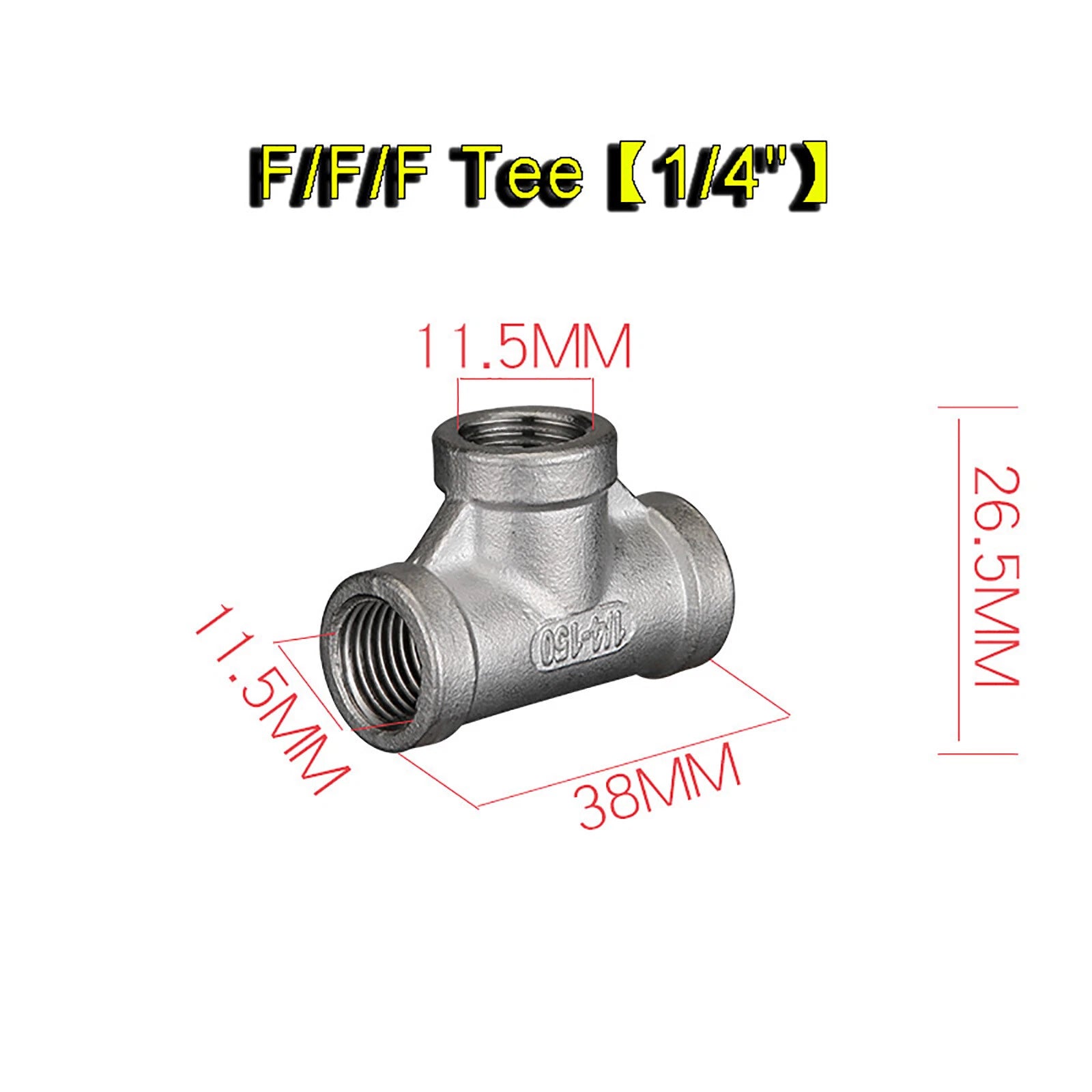 304 Stainless Steel BSP Tee & Cross Pipe Fittings — 1/8" to 2" | F&F&F, M&M&M, Reducer & Cross