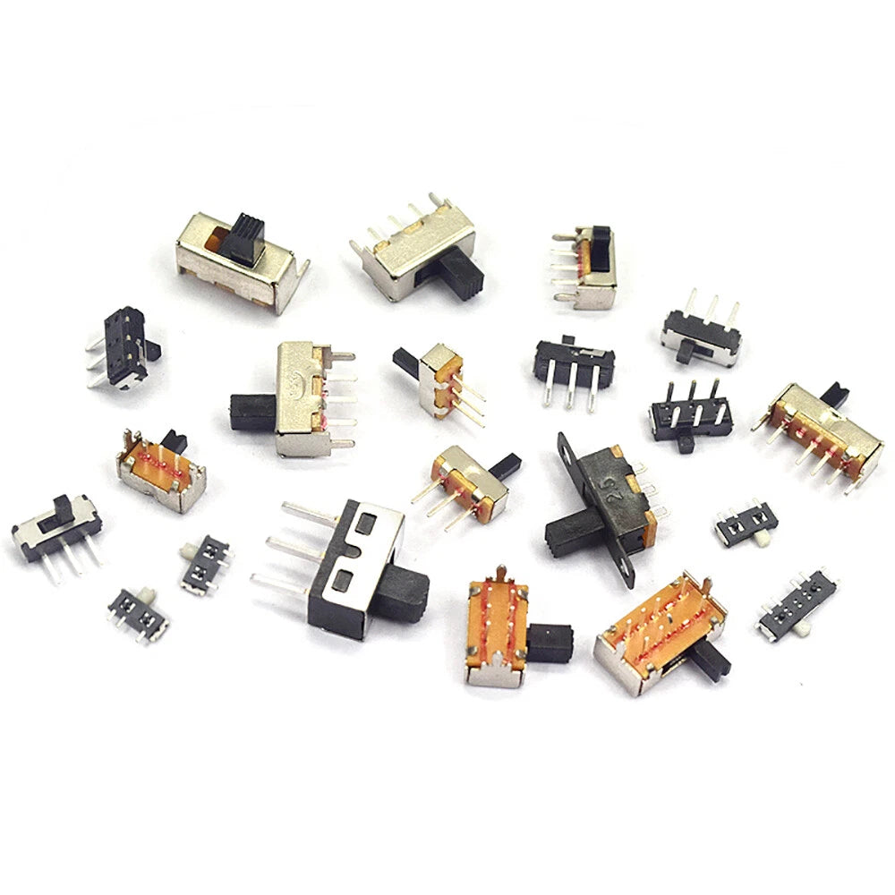 Slide Toggle Switch SS SK MSK MSS Series — 2/3-Way PCB Slide Switch, 3–8 Pin, Single & Double Row