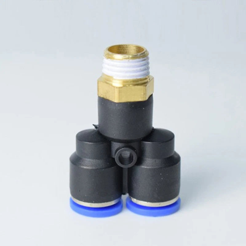 Male Stud Push-In Y Piece Pneumatic Fittings — Thread Hose Tube Connector