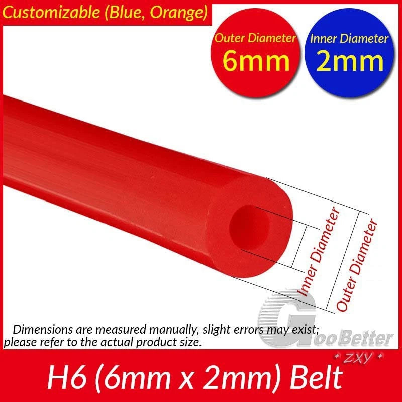 PU Round Hollow Drive Belt — Polyurethane 5mm to 15mm, Connectible, with Brass or Aluminium Buckle Options