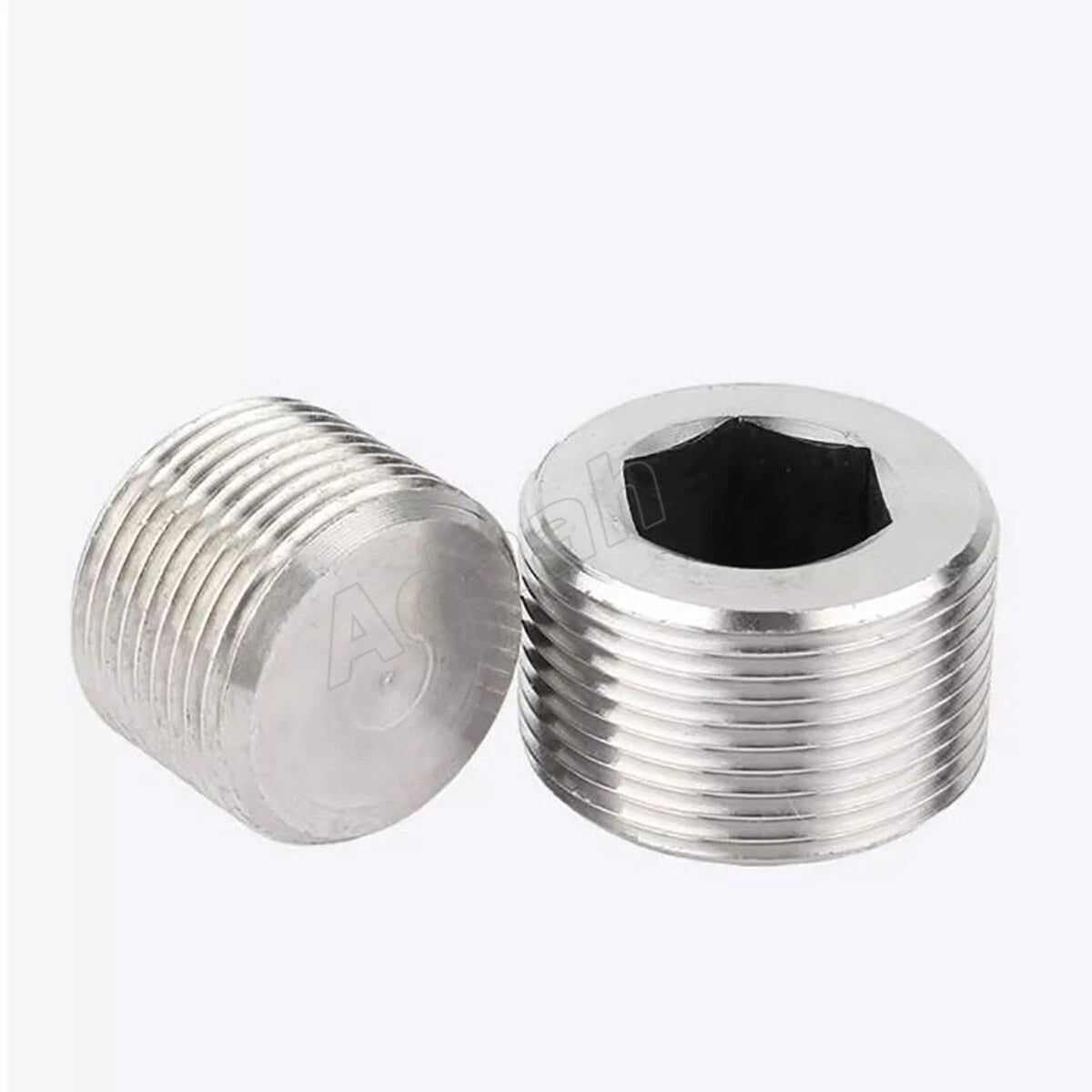 Male Allen Socket Pipe Plugs – 1/16" to 2" PT & NPT Threads, 304 Stainless Steel End Caps
