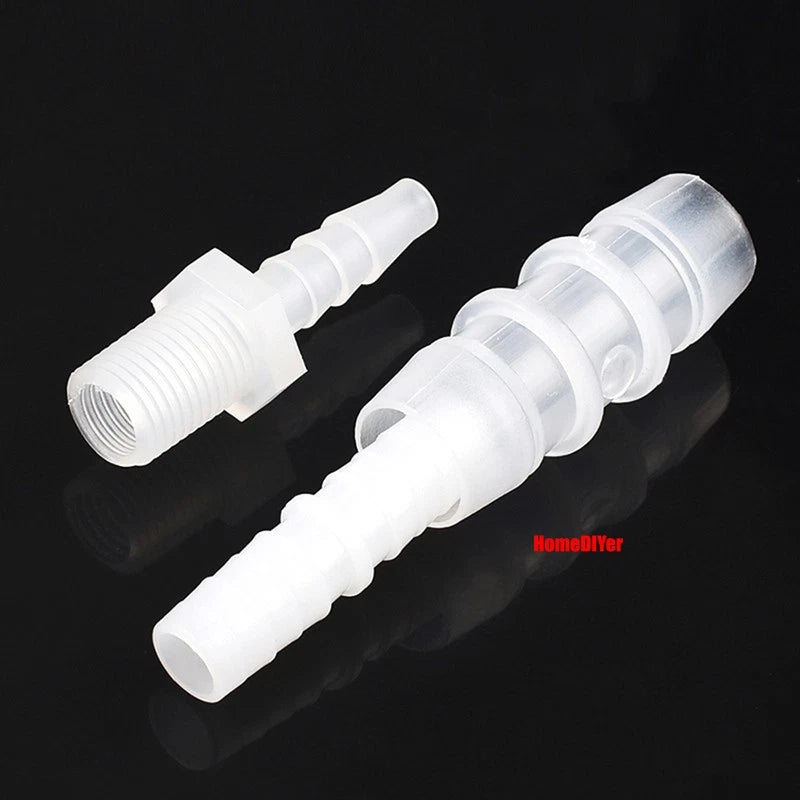 Plastic Barbed Connector 4mm~12mm Straight Cross Pipe Hose Tubing Joiner Fitting