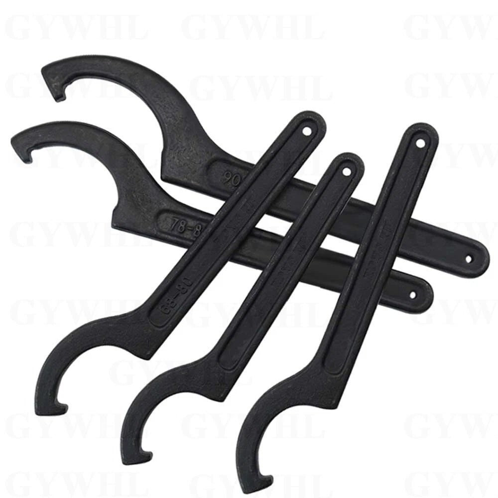 Carbon Steel Crescent Hook Head Round Nut Spanner C Shape Wrench Tool Hand Tool