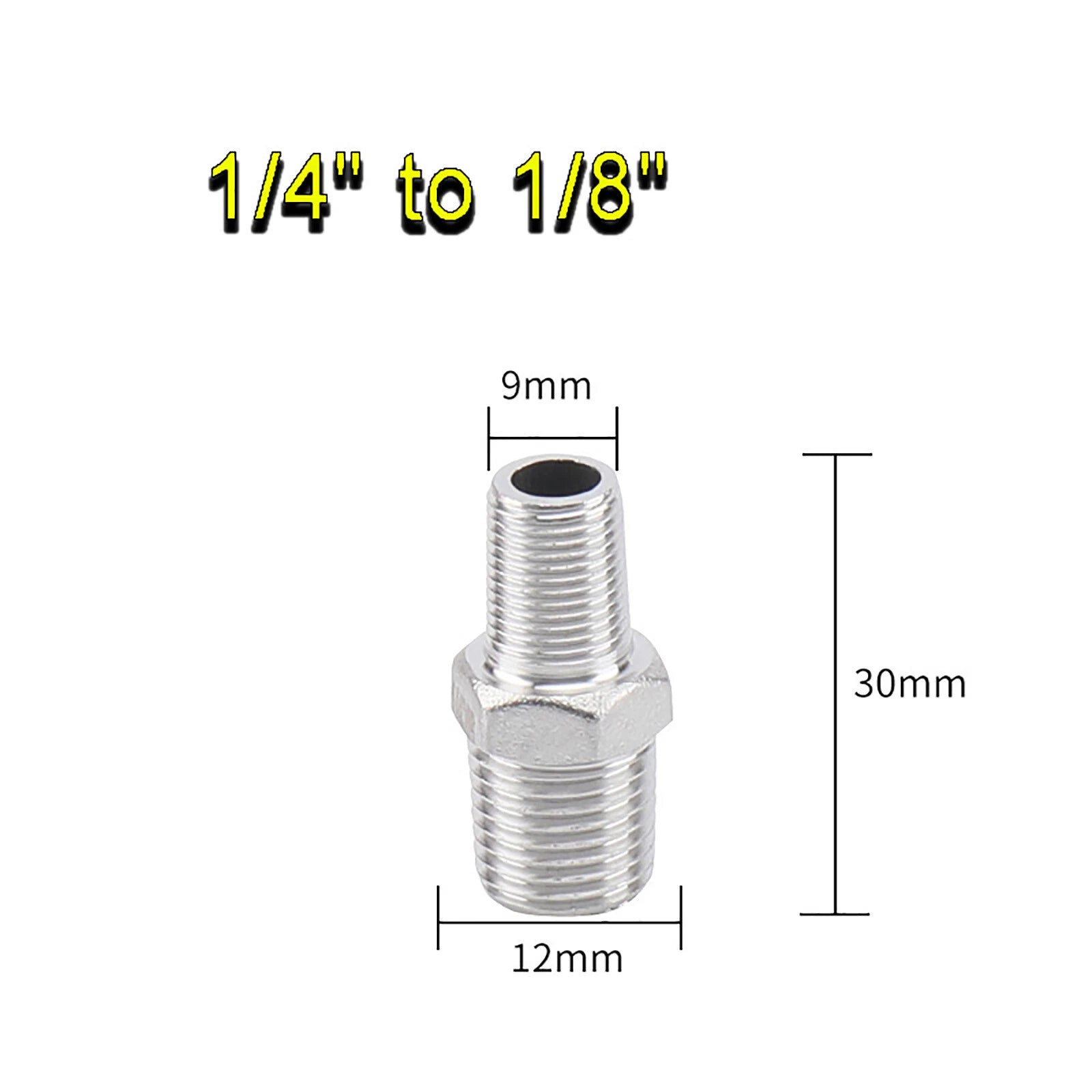 BSP Male to Male Reducing Hex Nipple 304 Stainless Steel Pipe Connector