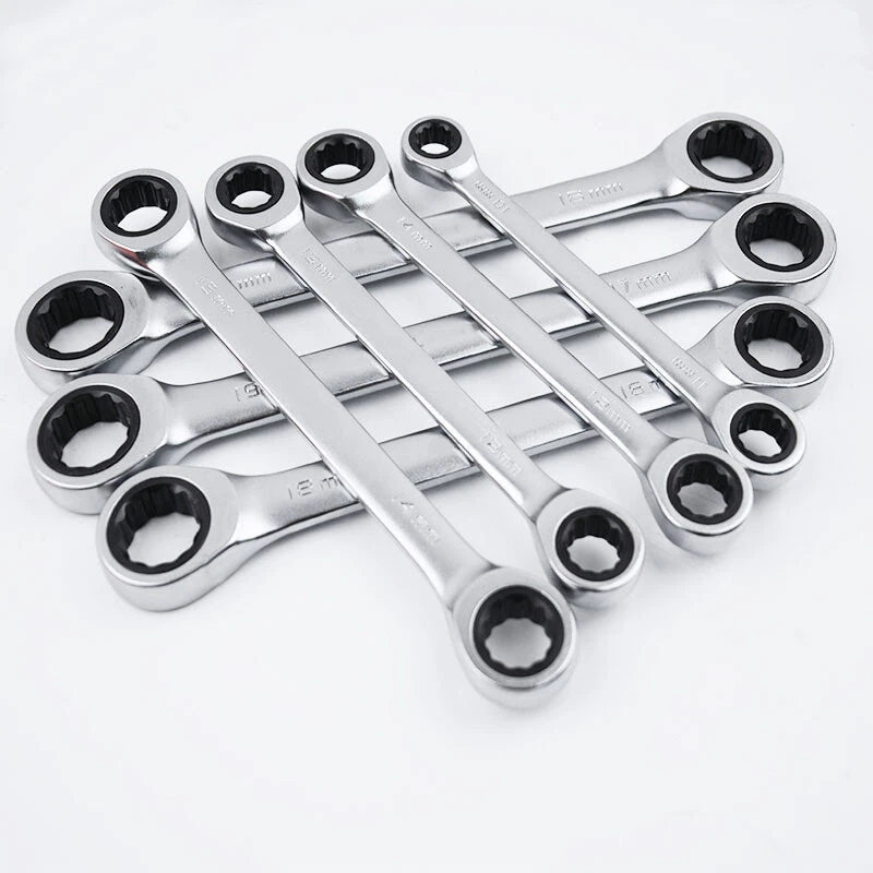 Ratchet Spanner Combination Double-End Metric Wrench Mirror Polished 6mm~24mm