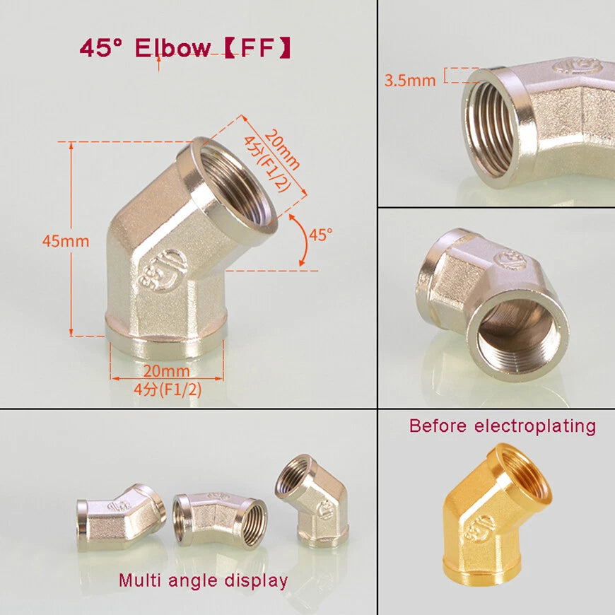 BSP 1/2" Brass Pipe Fittings – Tee, Elbow, Cross & Y-Connector