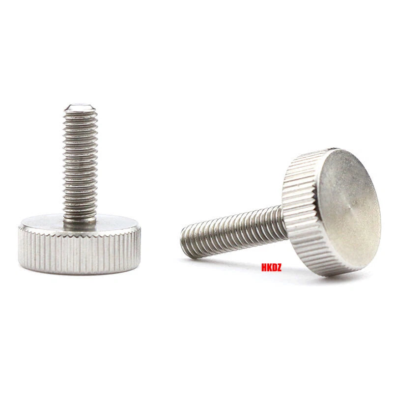 M3/M4 5mm to 20mm Flat Head Knurled Thumb Screws 303 Stainless Steel Hand Bolts