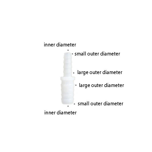 Straight Hose Barb Reducer Connector — Plastic Pipe Fitting 2.4–15.8mm