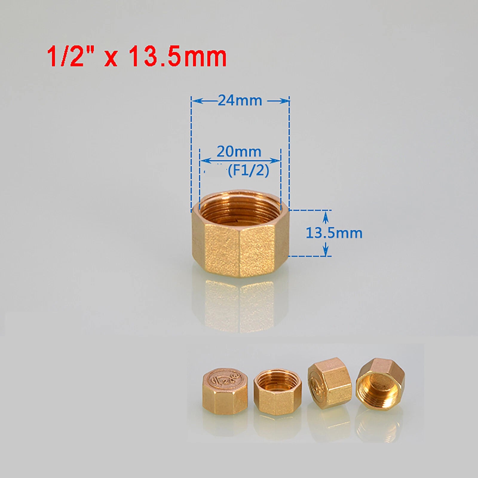 Brass Female BSP Blanking Cap Stop End Pipe Fittings — 1/8" to 1" Hex & Octagonal