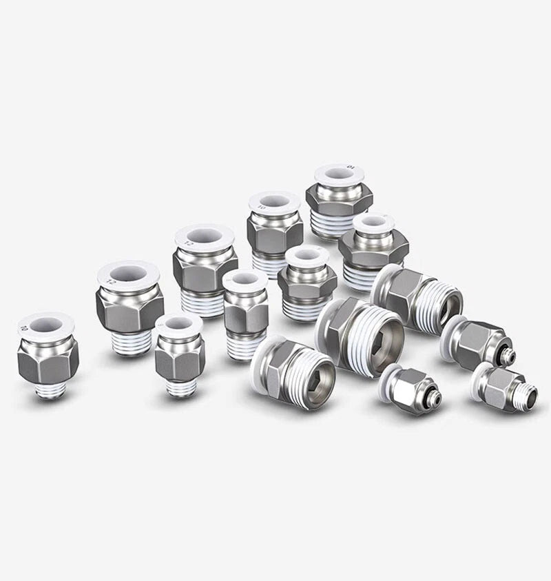 Straight Male Stud Push-to-Connect Pneumatic Fitting for Air & Water Hose