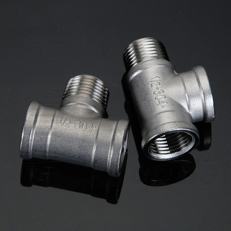 304 Stainless Steel BSP Pipe Fittings — Tee, Cross & Reducing Connectors 1/8"–2"