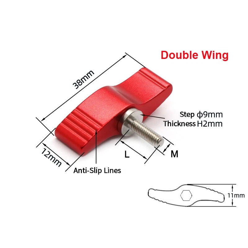 UNC 3/8" & 1/4" Wing Thumb Screws – Single & Double Wing T - Type, Aluminum & Stainless Steel - HomeDIYer