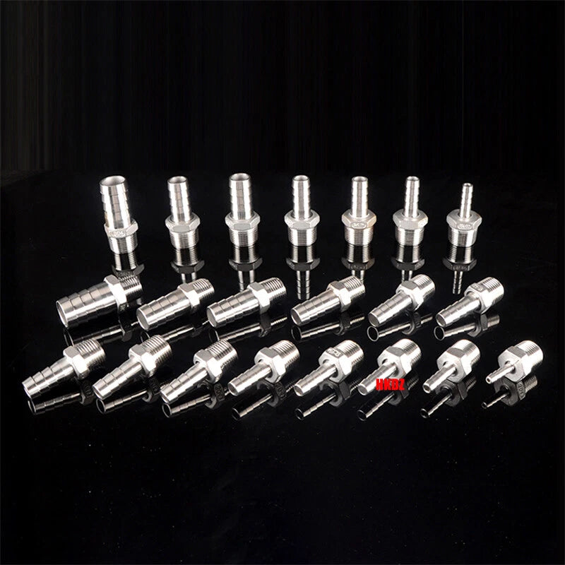 Stainless Steel 304 Barb Hose Tail Connector – 1/2" & 3/4" BSP Male Thread Hose Fittings