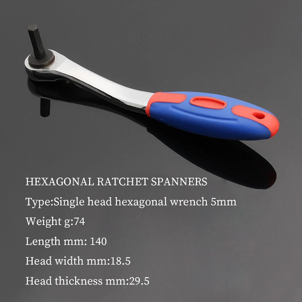 Steel Hex Ratchet Wrench Single Head Headed Hexagonal Ratchets Drive Ratchets