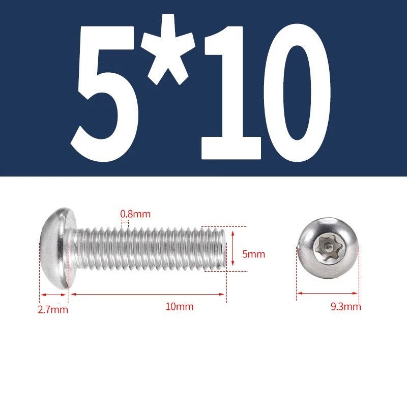 M5 M6 A2 Stainless Pan Head Torx Pin Security Machine Screws | Anti - Vandal Bolts - HomeDIYer