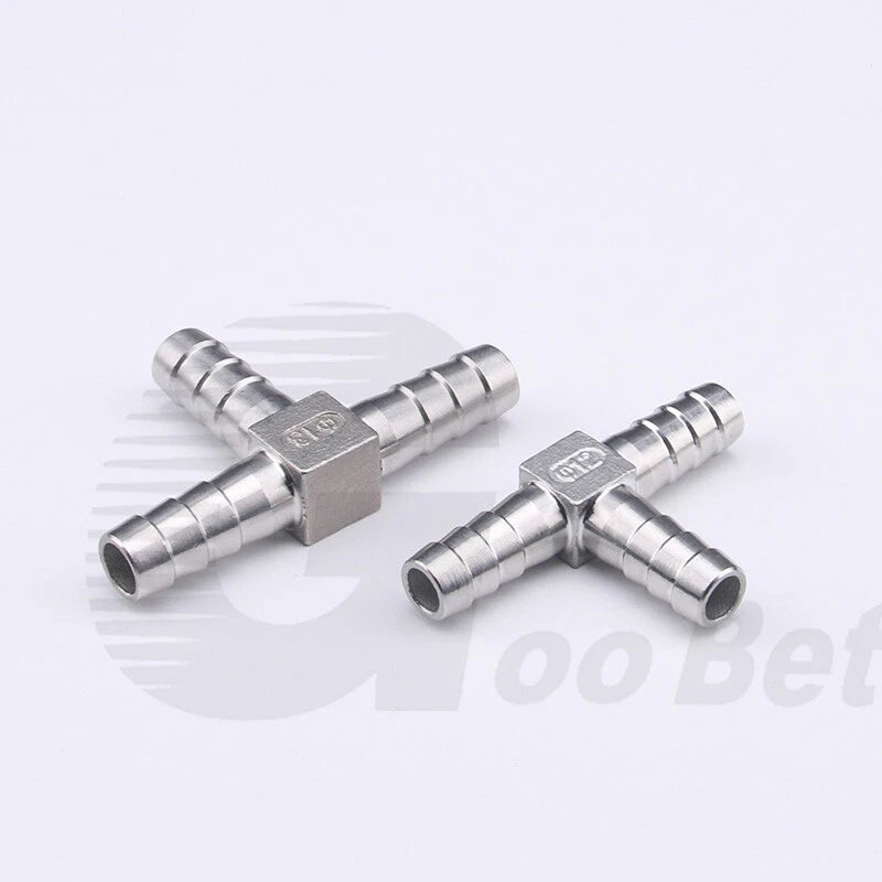 Stainless Steel Barbed Hose Connector — T-Piece & Y-Piece, 6mm–25mm