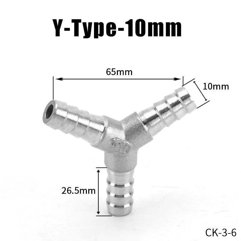 Stainless Steel BSP Hose Tail Connector Fitting — Y / L / T / Inline Type