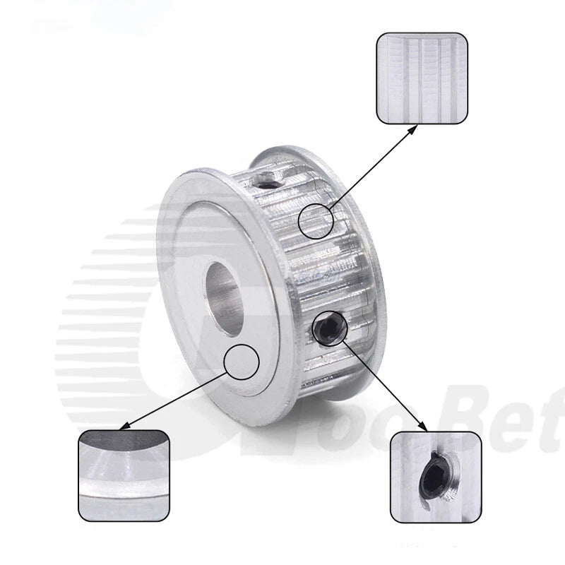 XL 10mm Timing Belt Drive Pulley Aluminium 10 - 40 Tooth 4-25mm Bore Extra Light
